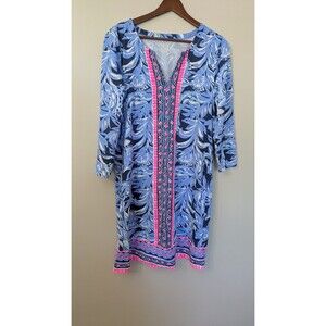 Lilly Pulitzer Nadine Chilly Lilly Dress UPF Beachy Stretch Youre The Zest Large